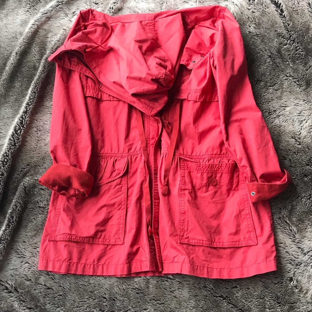 Gap Bright Red Mid Length Light Jacket - image 5